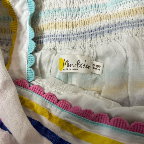 Mini Boden Rainbow Tiered Twirly Dress Size 9-10  crossover straps - Picture 2 of 8